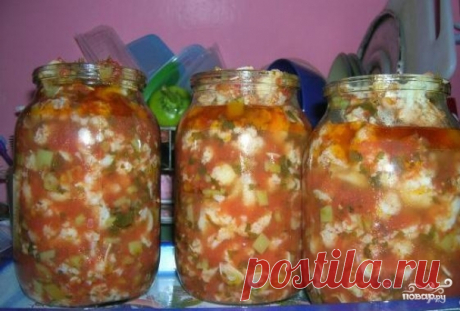 Цветная капуста на зиму в томате - самый вкусный рецепт цветной капусты на зиму!