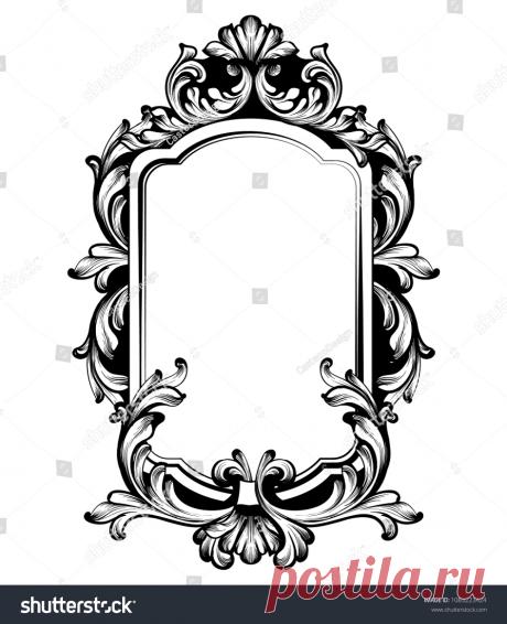Стоковая векторная графика «Vintage Luxury Mirror Frame Vector Baroque» (без лицензионных платежей), 1083223424: Shutterstock