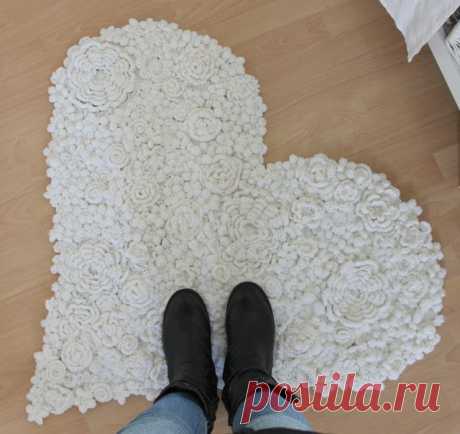 Коврик из всевозможных круглых цветов и плотных мотивов, связанных крючком. Схемы. МК. / Обсуждение на LiveInternet - Российский Сервис Онлайн-Дневников