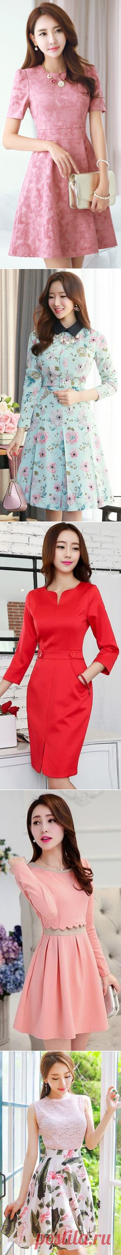StyleOnme_Floral Jacquard Short Sleeve Flared Dress #pink #elegant #cute… | Style | Short sleeves, Elegant and Floral