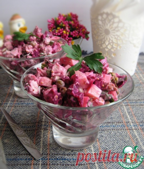 Салат со свеклой, мясом и сыром – кулинарный рецепт
