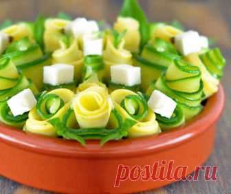 Маринованные кабачки с моцареллой