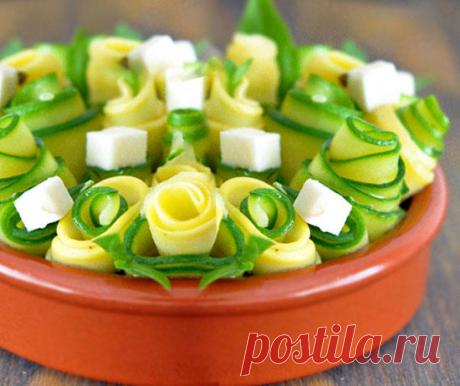 Маринованные кабачки с моцареллой