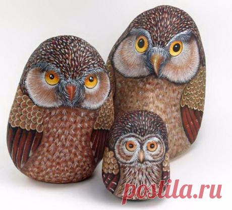 Рисунки на камнях, притягивающие взгляды — Сделай сам, идеи для творчества - DIY Ideas