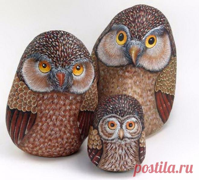 Рисунки на камнях, притягивающие взгляды — Сделай сам, идеи для творчества - DIY Ideas