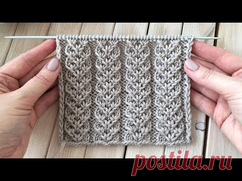 Красивый узор спицами для кардигана, свитера, шапки