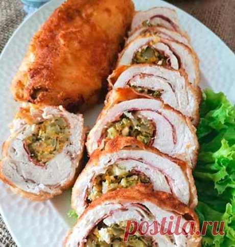 Рецепт куриных рулетиков с начинкой