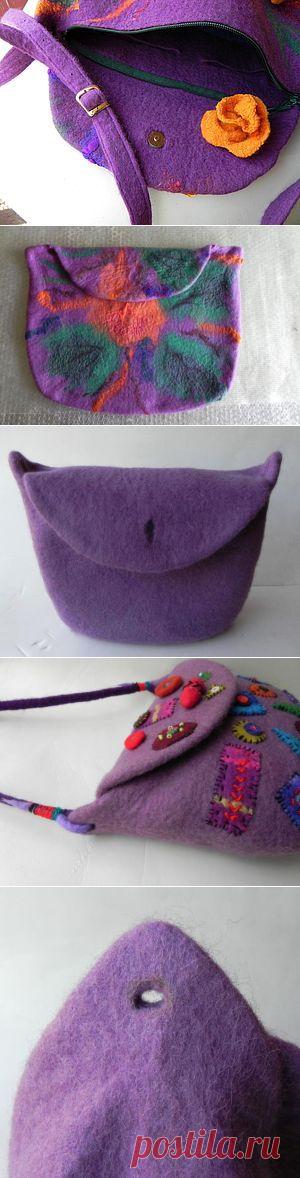 Как приделать ручки к валяной сумке с ушами » ProstoDelkino.com - поделки своими руками.