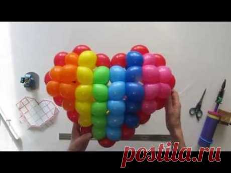 Сердце плетеное из воздушных шаров / 3D woven heart of balloon twisting