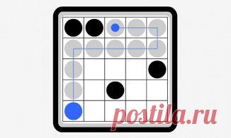 Головоломка: Соединяй-ка --- Задача: Провести непрерывную линию через все пустые ячейки квадрата. Первый клик - начало движения. Линия движется до упора с препятствием