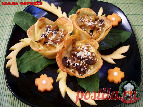 &quot;Цветы&quot; из картофеля с начинкой (МК от Елены)