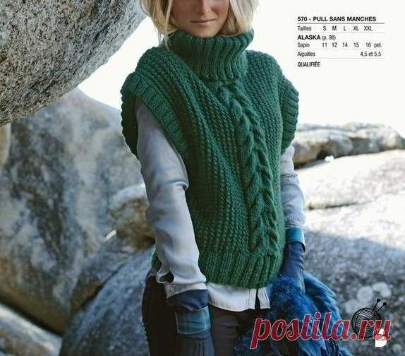СТИЛЬНАЯ БЕЗРУКАВКА ИЗ BERGERE DE FRANCE / Вязание как искусство!