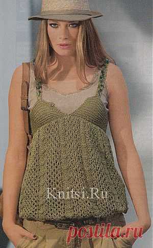 Топ не бретелях. Вязание для женщин / Топы / Спицами