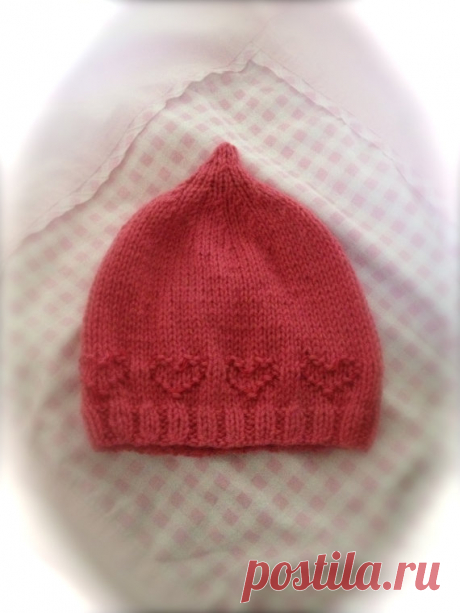 Sweetheart Girls Hat Knitting Pattern PDF by KnitSewMake on Etsy