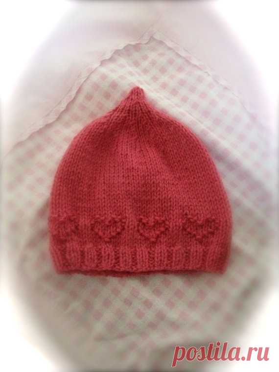 Sweetheart Girls Hat Knitting Pattern PDF by KnitSewMake on Etsy