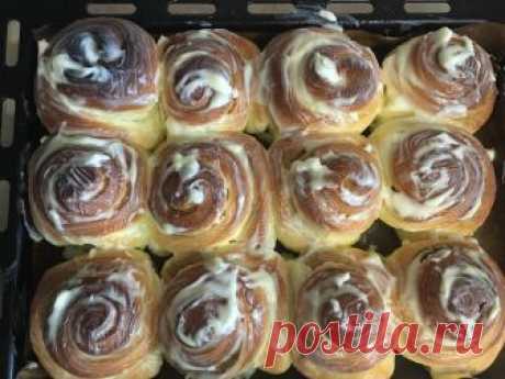 Булочки синнабон (Cinnabon) в сливочной глазури. Лучший рецепт