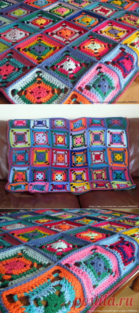 Плед &quot;Patchwork Granny Square Crochet Blanket&quot;