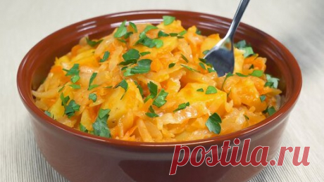 ТУШЕНАЯ КАПУСТА С КАРТОШКОЙ, как в детстве. Идеальный ужин или вкусный гарнир. Рецепт Всегда Вкусно! | Всегда Вкусно! Видео рецепты  | Дзен
