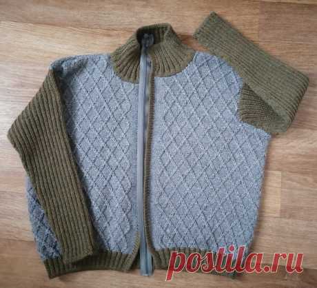 Двухцветный бомбер оверсайз. Подробное описание — Paradosik Handmade — вязание для начинающих и профессионалов