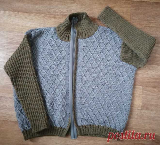 Двухцветный бомбер оверсайз. Подробное описание — Paradosik Handmade — вязание для начинающих и профессионалов
