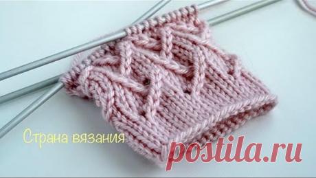 Узоры спицами. Узор «Елочка» для вязания по кругу. Herringbone pattern for knitting in a circle.