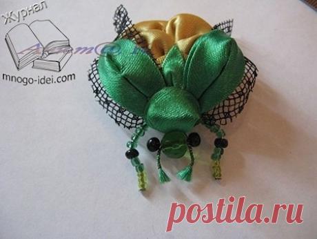 Жук из атласной ленты