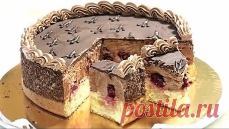 Торт ГУСИНЫЕ ЛАПКИ с вишней и шоколадным кремом. Рецепт по ГОСТу, /Chocolate cream cake