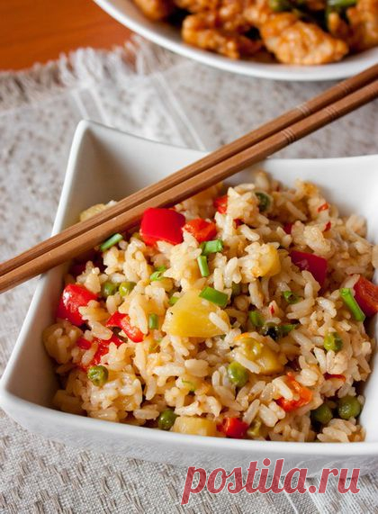 Пошаговый фото-рецепт жареного риса с ананасом | Блюда из овощей | Гарниры | Вкусный блог - рецепты под настроение