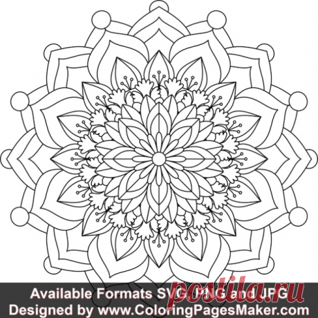SVG Mandala Art #176 &amp;#8211; ColoringPagesMaker
