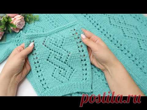 Шикарный Ажурный узор спицами (+схема) для французкой кофточки