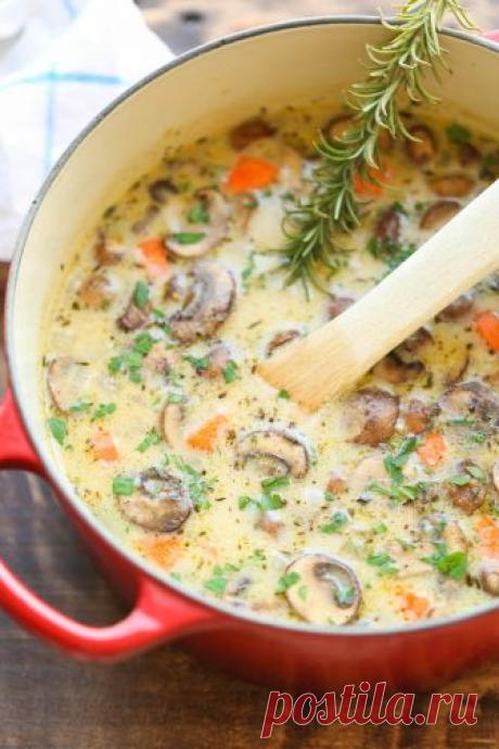 Creamy Chicken and Mushroom Soup - Damn Delicious Creamy Chicken and Mushroom Soup - So cozy, so comforting and just so creamy. Best of all, this is made in 30 min from start to finish - so quick and easy!