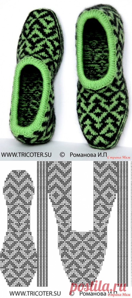 Тапочки-следки жаккардовым узором - Жаккард - Страна Мам