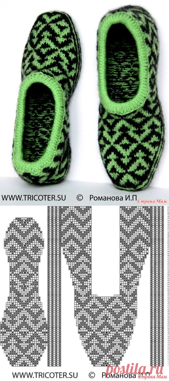 Тапочки-следки жаккардовым узором - Жаккард - Страна Мам