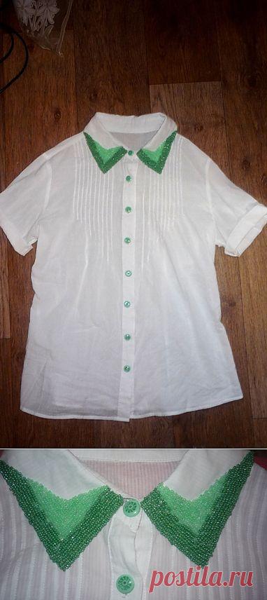 Из скучной белой рубашки в яркую и необычную / Блузки / Модный сайт о стильной переделке одежды и интерьера