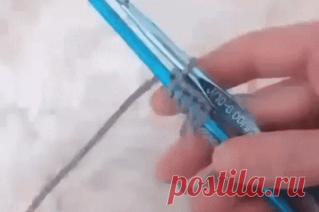 Открытый наборный край с помощью крючка.