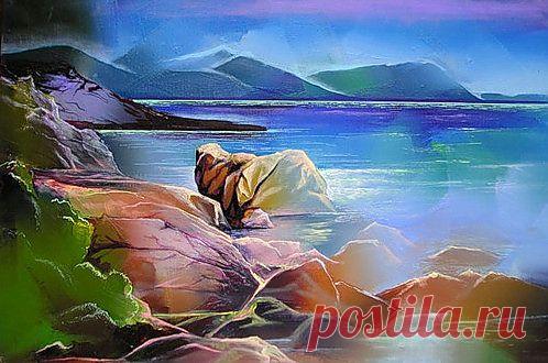 Гиви Сипрошвили. К источнику. 50х70 холст масло