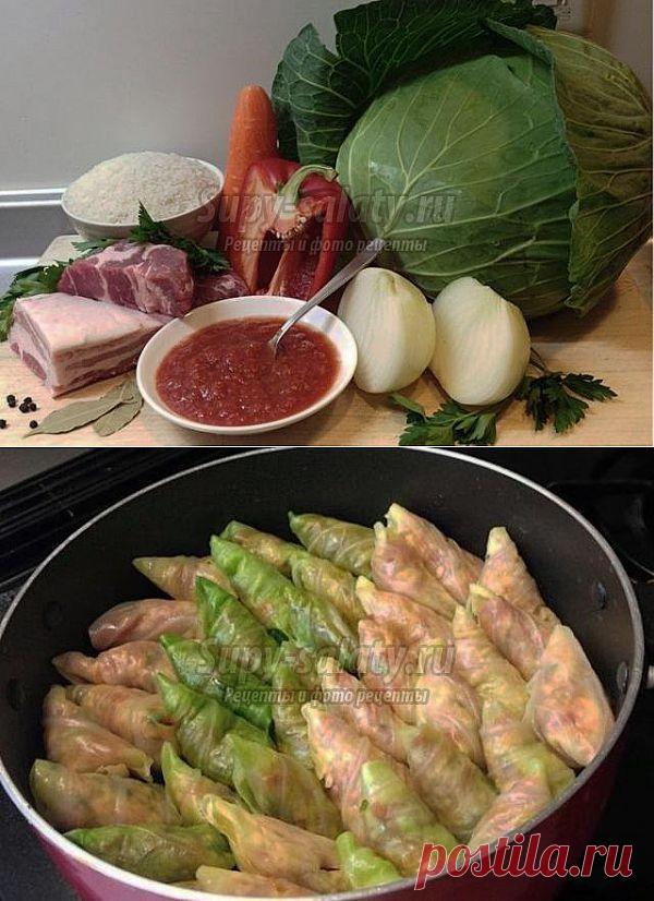 Украинские голубцы с фаршем в капустных листьях. Такие малюсинькие - мальсинькие.