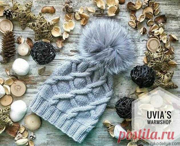 Шапка узором ромбы Шапка узором ромбы спицами схема. Как связать шапку с ромбами