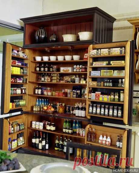 Как удобно разместить кухонную утварь и запасы продуктов
