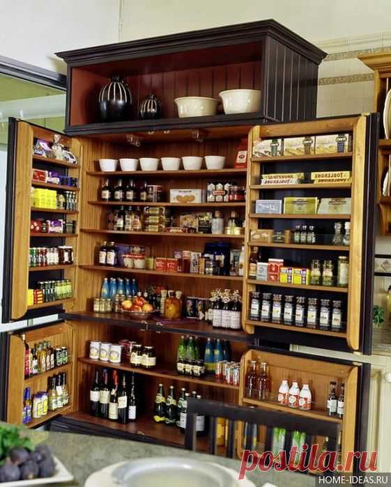 Как удобно разместить кухонную утварь и запасы продуктов