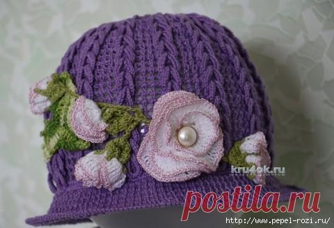 Лавандовая панама для девочки - мастер-класс по вязанию крючком