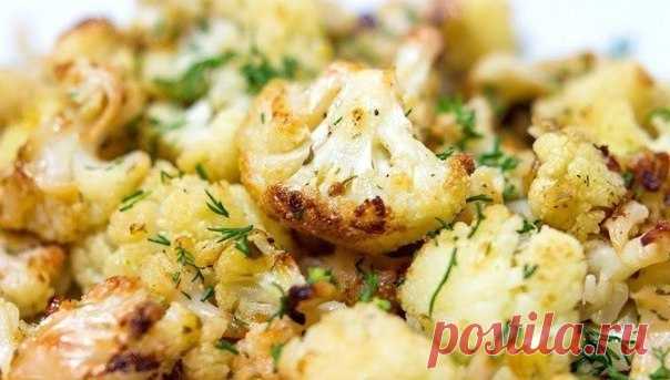 Цветная капуста с сыром и чесноком