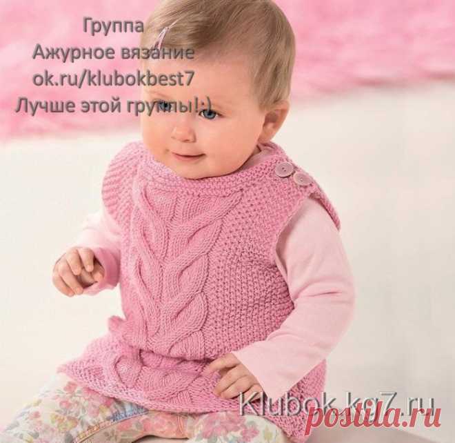 Безрукавка для девочки спицами | Клубок
