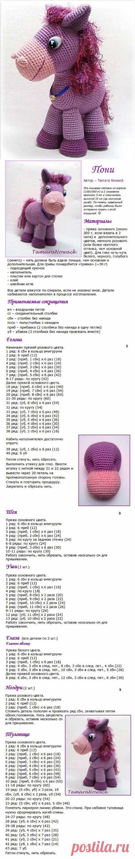 Пони крючком описание. Как вязать крючком лошадку | Домоводство для всей семьи