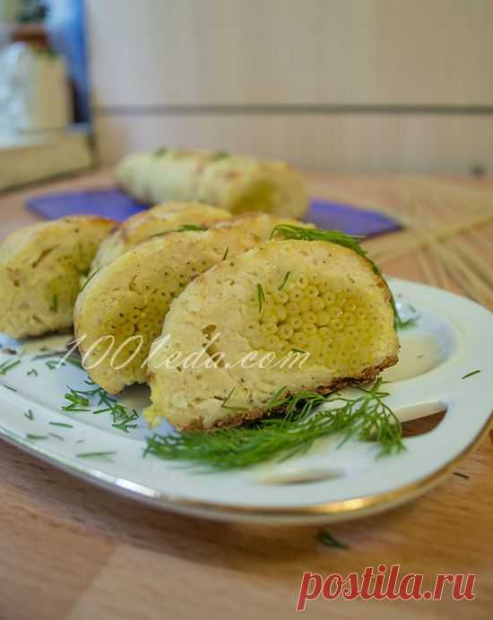 Куриный рулет с макаронами