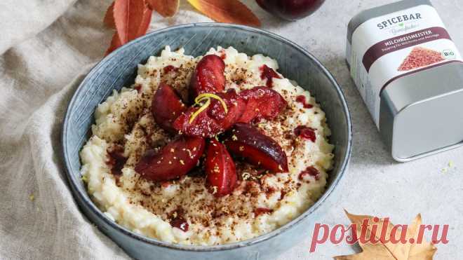 Herbstlicher Milchreis mit Zwetschgen