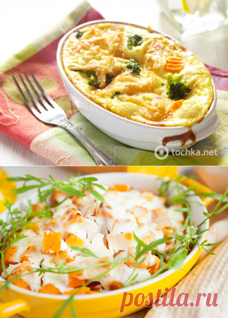 Запеканка с курицей и тыквой