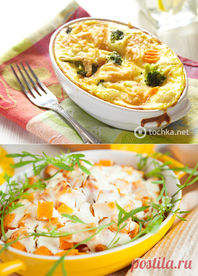 Запеканка с курицей и тыквой