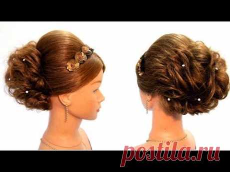 Прическа на выпускной,свадебная прическа,вечерняя прическа. Wedding prom hairstyle for long hair - YouTube