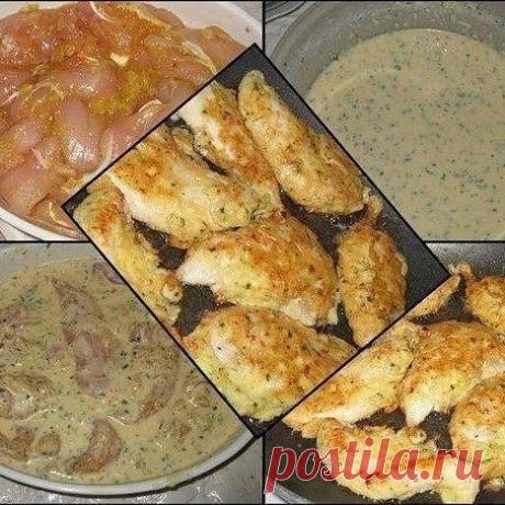 Куриное филе в кляре 
Мясо получается сочное, нежное, очень вкусное!... Ингредиенты: ●куриные грудки - 600 г., ●яйца - 3 шт., ●мука - 2 ст.л. с верхом, ●лимонный сок - 1 ст.л., ●зелень петрушки, ●соль, ●перец, ●смесь приправ "карри", ●тертый сыр - 50 г. (на любителя). Приготовление: 
Грудки порезать на порционные кусочки, натереть их небольшим количеством соли и приправой "карри". Затем приготовить кляр - разбить в просторную миску 3 яйца, посолить, поперчить, добавить пет...